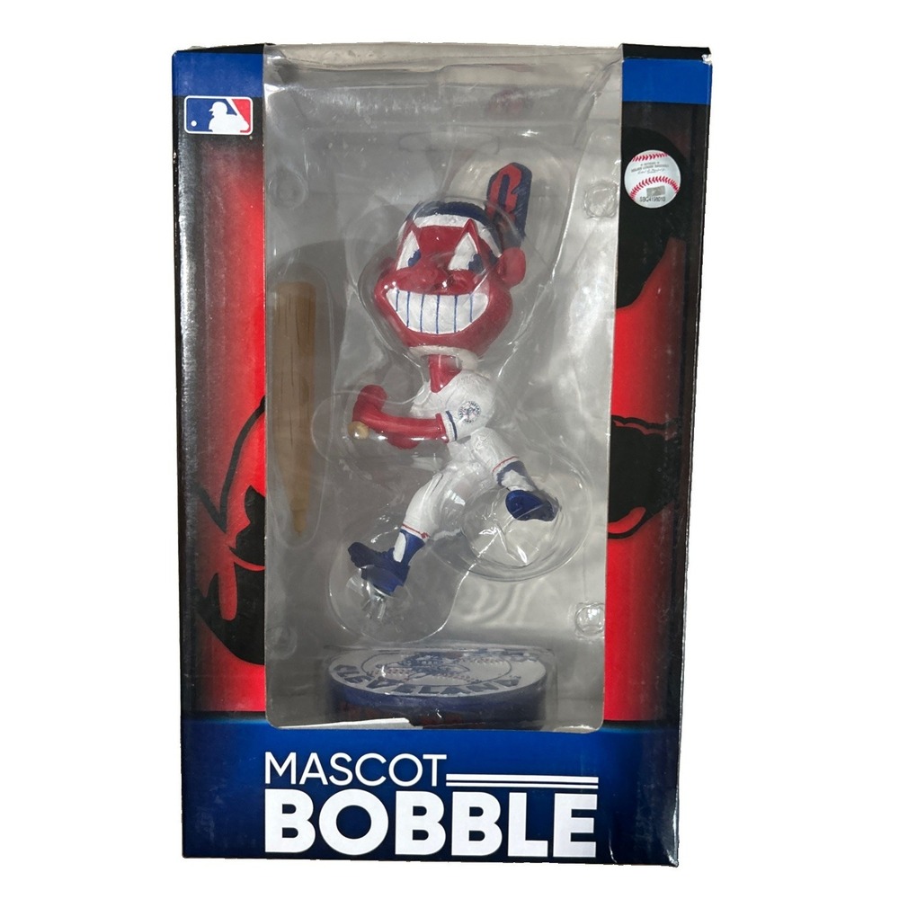 Cleveland Indians 1975 Style Chief Wahoo Bobblehead Tribe In Original Box